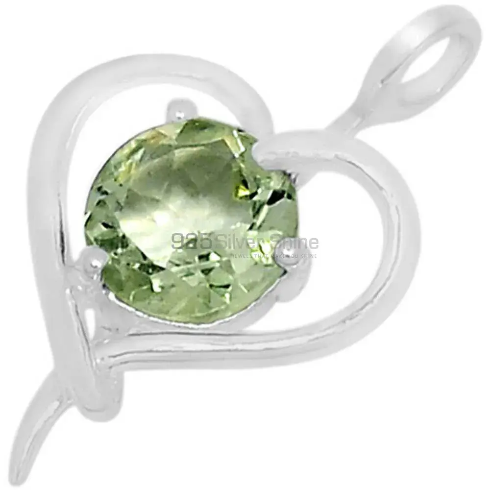 Best Quality Green Amethyst Gemstone Pendants Suppliers In 925 Fine Silver Jewelry 925SSP309-5_0