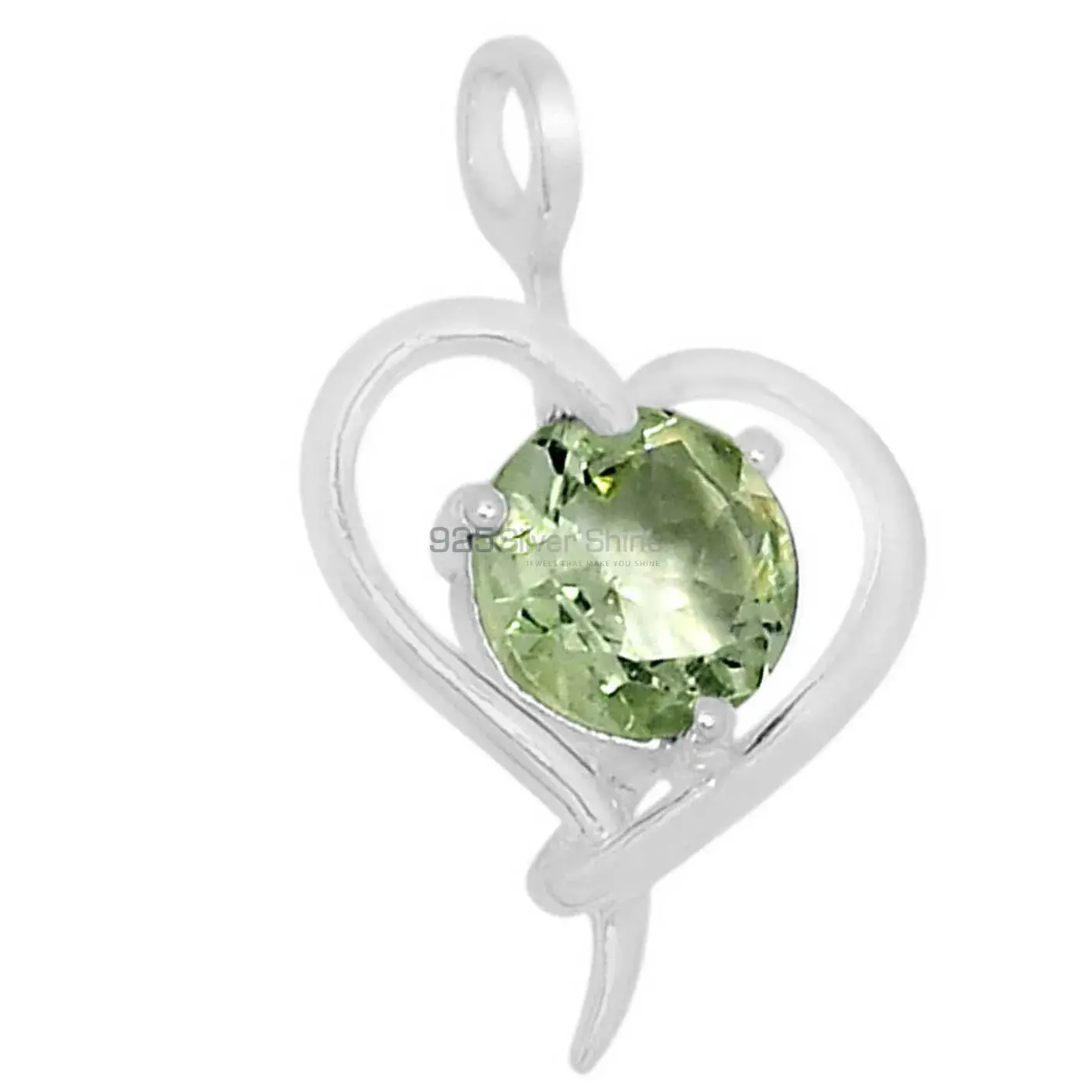 Green Amethyst Gemstone Pendants In 925 Fine Silver Jewelry 925SSP309-5_1
