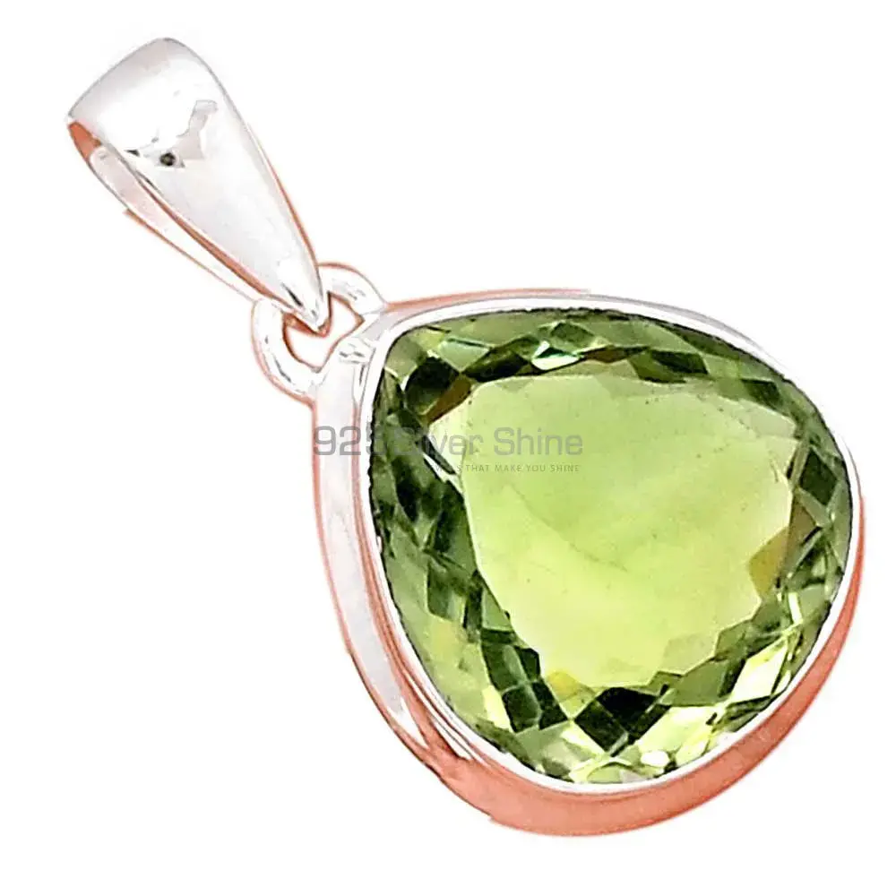 Green Amethyst Gemstone Handmade Pendants In 925 Sterling Silver Jewelry 925SP129_0