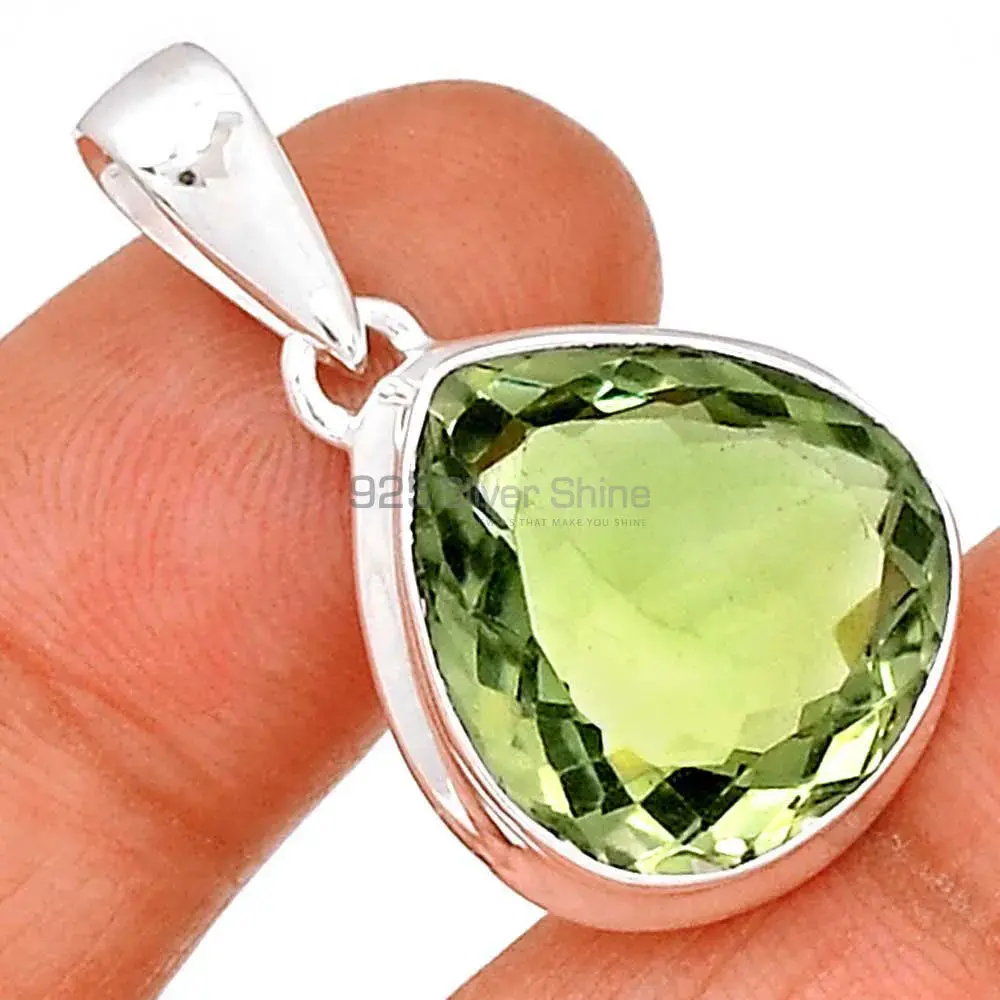 Green Amethyst Gemstone Handmade Pendants In 925 Sterling Silver Jewelry 925SP129_1