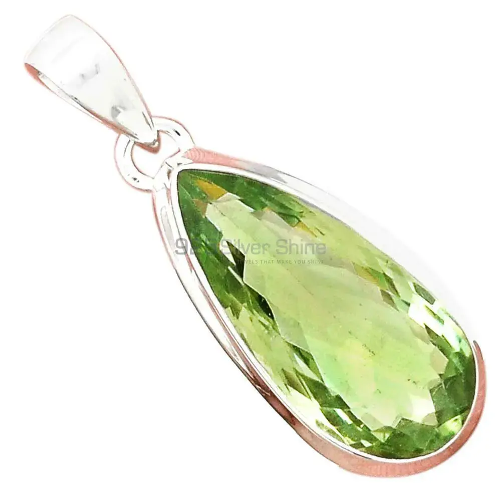 Best Quality Green Amethyst Gemstone Handmade Pendants In 925 Sterling Silver Jewelry 925SP129_18