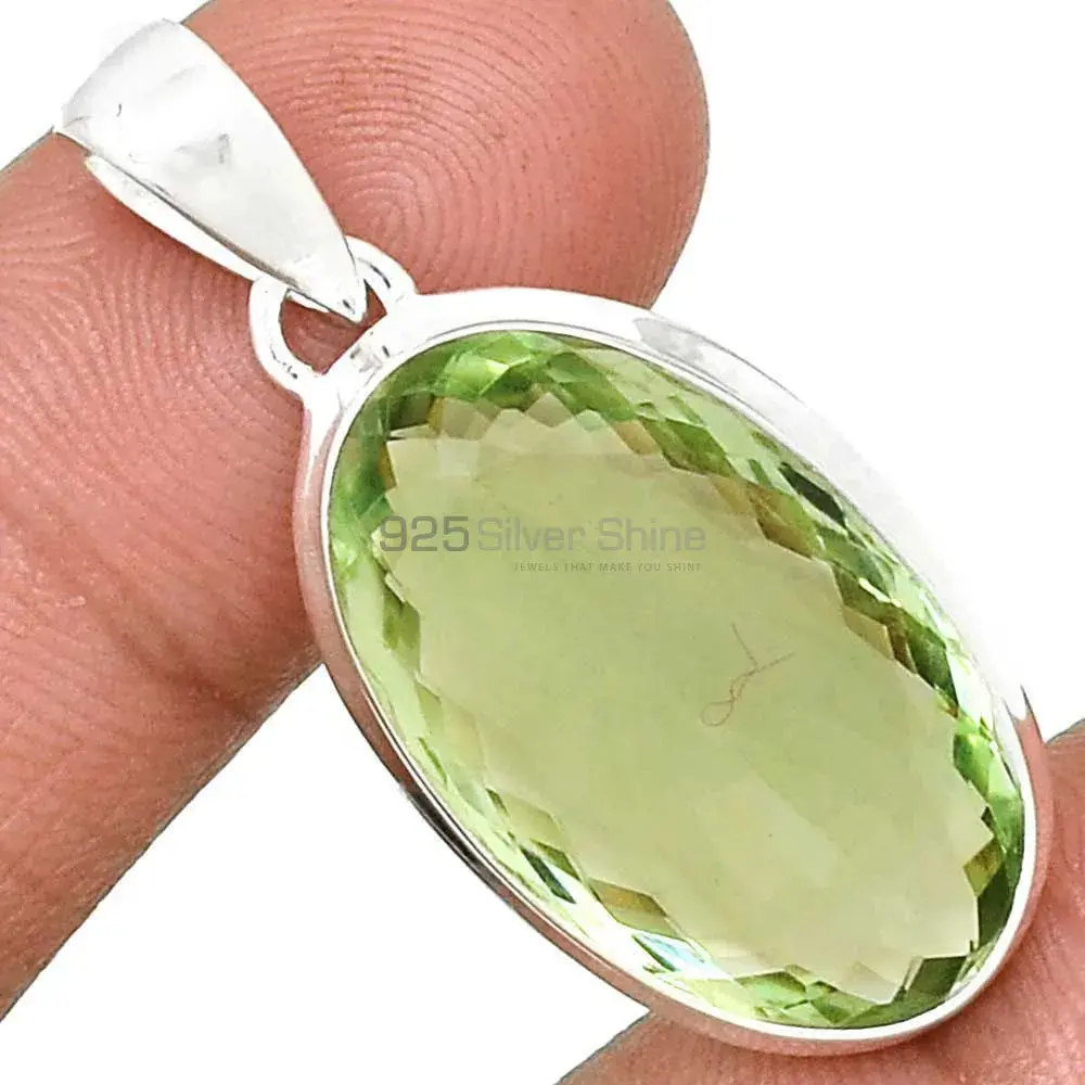Green Amethyst Gemstone Handmade Pendants In 925 Sterling Silver Jewelry 925SP129_2
