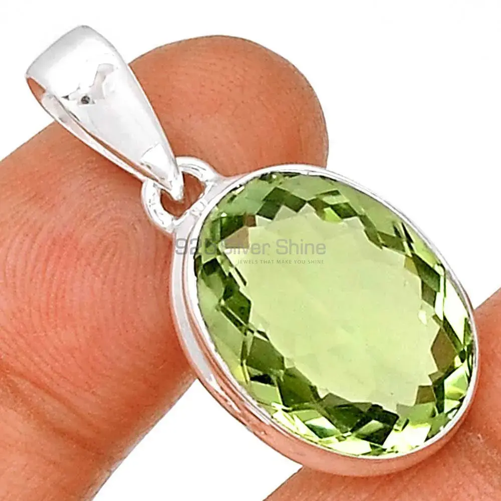 Best Quality Green Amethyst Gemstone Handmade Pendants In 925 Sterling Silver Jewelry 925SP129_2
