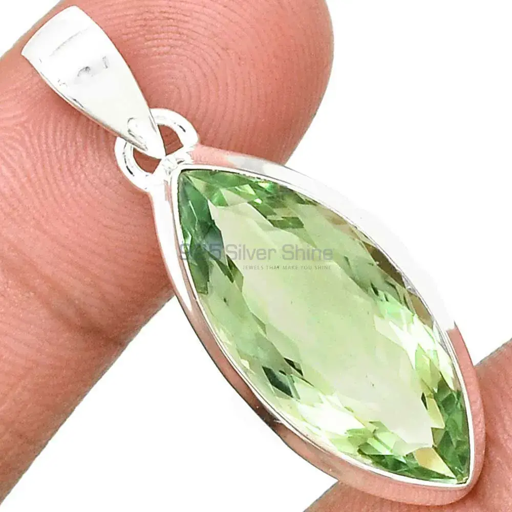 Green Amethyst Gemstone Handmade Pendants In 925 Sterling Silver Jewelry 925SP129_6