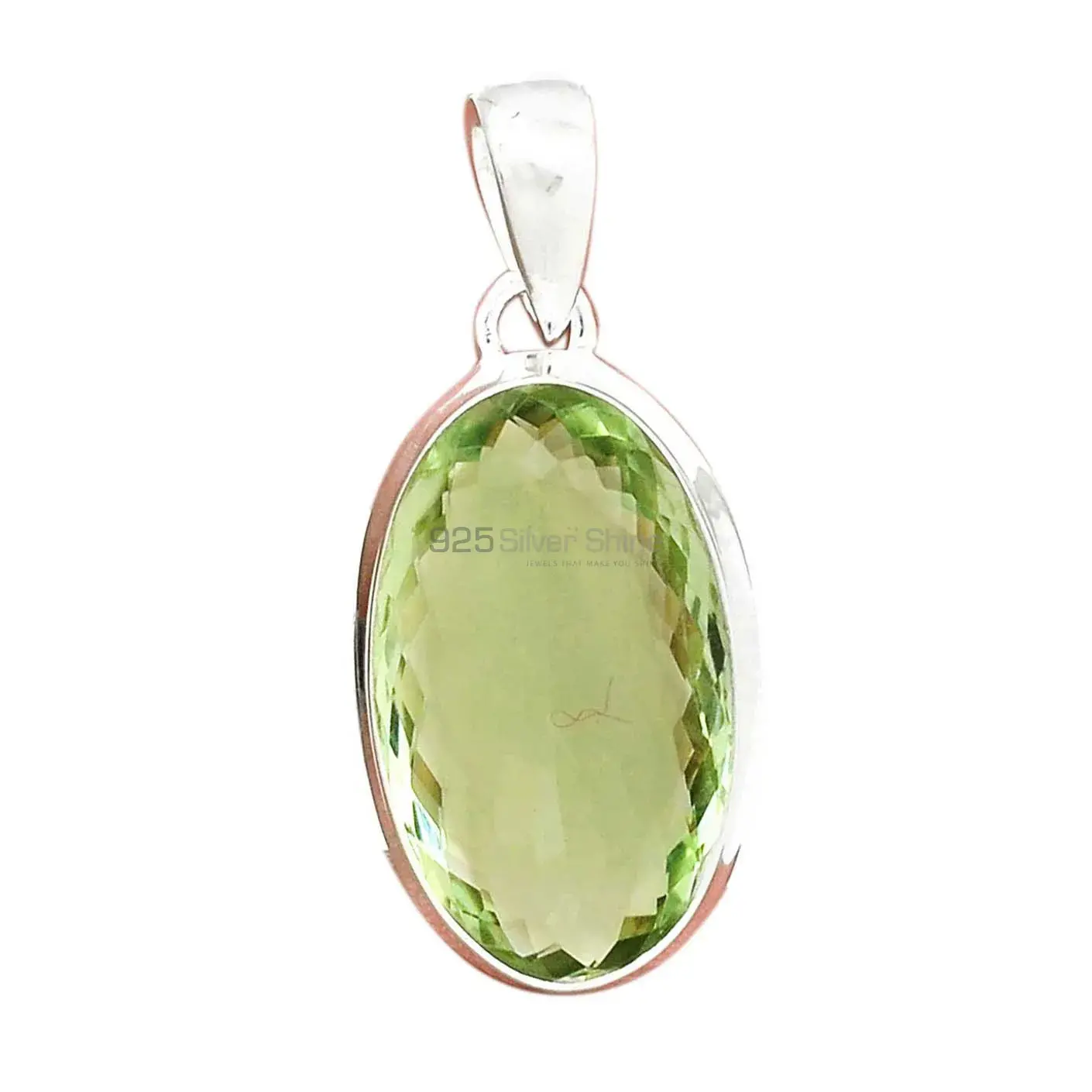 Green Amethyst Gemstone Handmade Pendants In 925 Sterling Silver Jewelry 925SP129_7