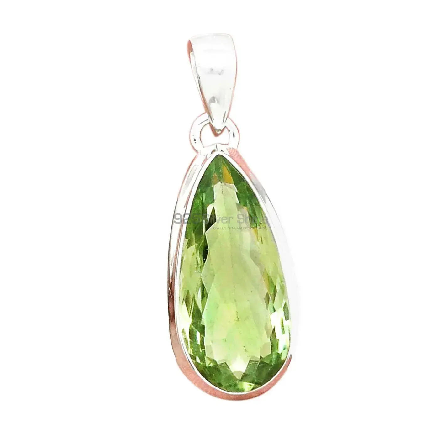 Green Amethyst Gemstone Handmade Pendants In 925 Sterling Silver Jewelry 925SP129_9