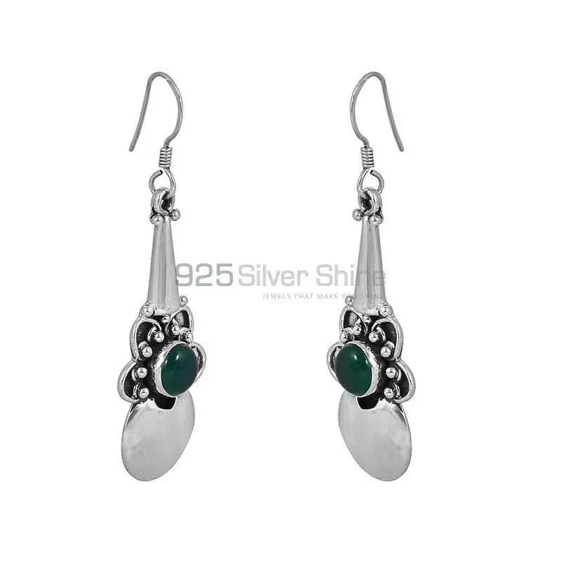 Best Quality Green Onyx Gemstone Earring In Sterling Silver Jewelry 925SE40_0