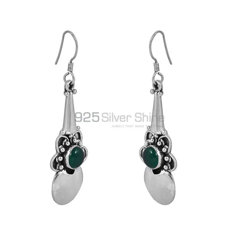 Green Onyx Gemstone Earring In Sterling Silver Jewelry 925SE40_2