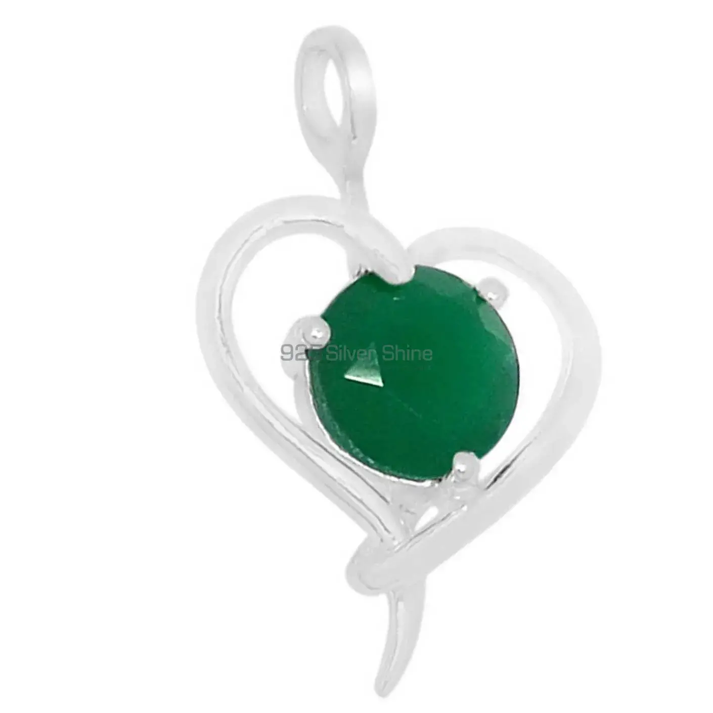 Best Quality Green Onyx Gemstone Handmade Pendants In 925 Sterling Silver Jewelry 925SSP309-6_1