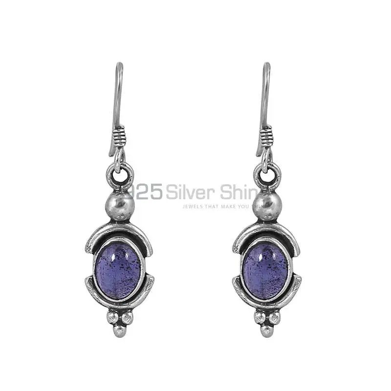 Iolite Gems Stone Earring In Sterling Silver Jewelry 925SE37_1