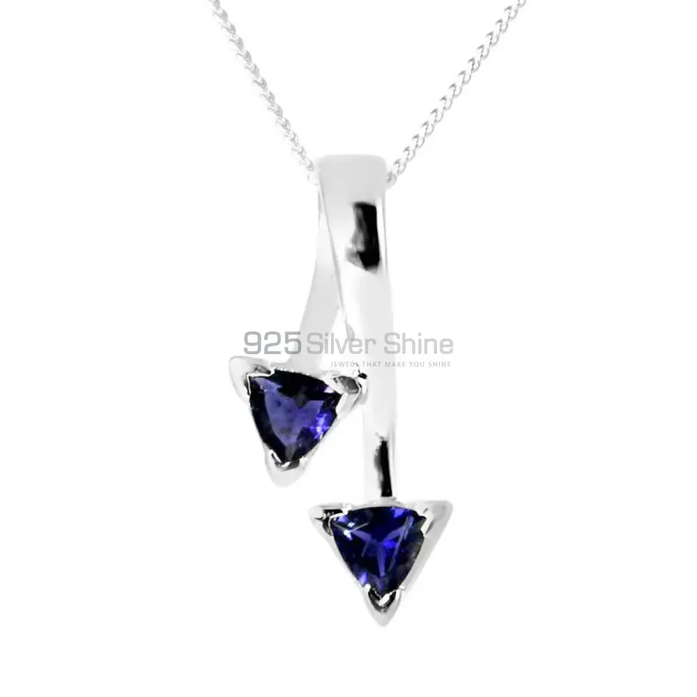 Best Quality Iolite Gemstone Pendants Suppliers In 925 Fine Silver Jewelry 925SP210-3