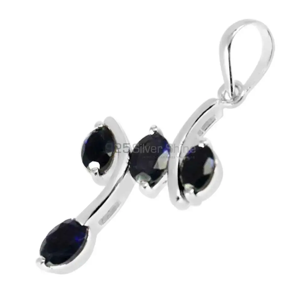 Best Quality Iolite Gemstone Pendants Suppliers In 925 Fine Silver Jewelry 925SP243-2_0