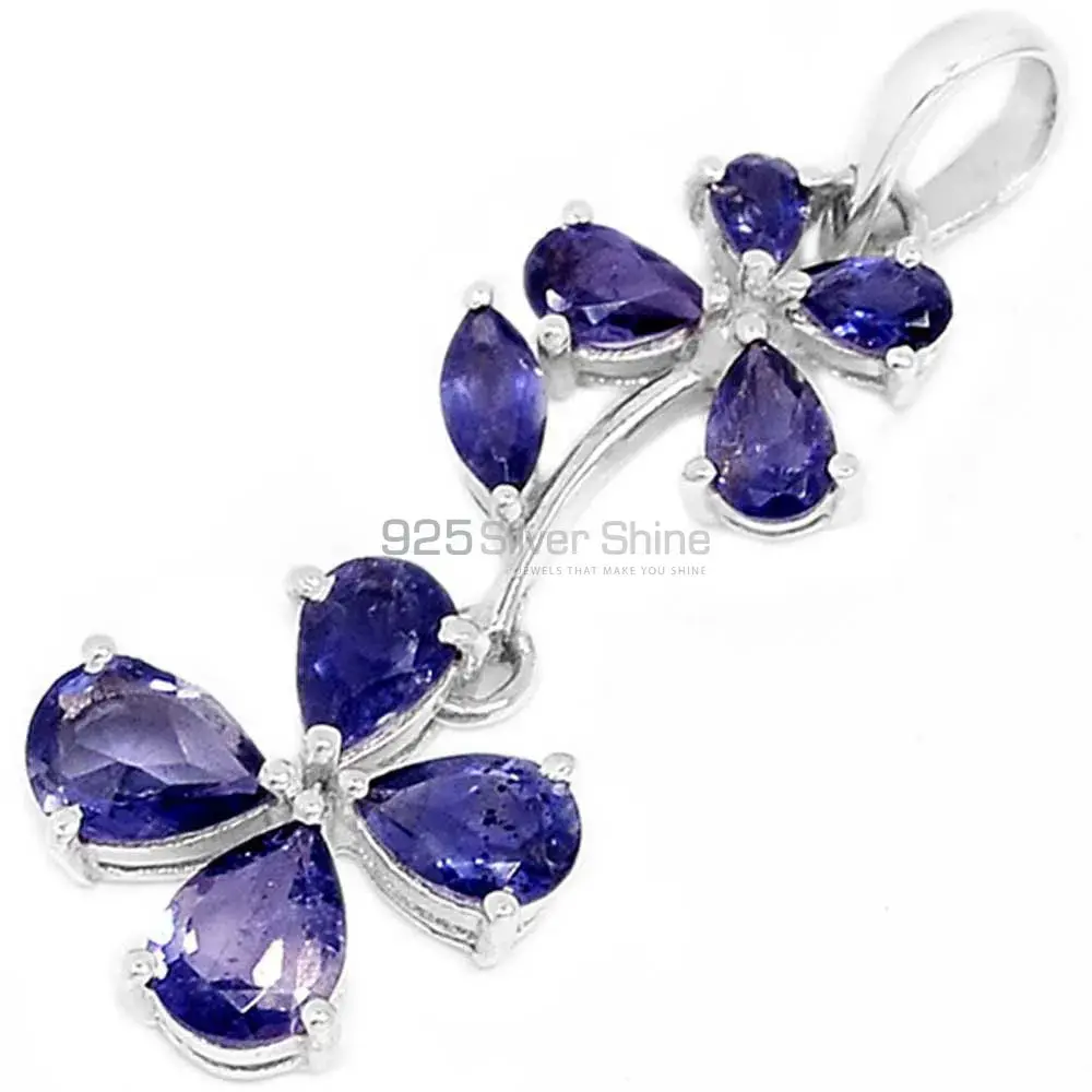 Best Quality Iolite Gemstone Pendants Suppliers In 925 Fine Silver Jewelry 925SP296-2_0