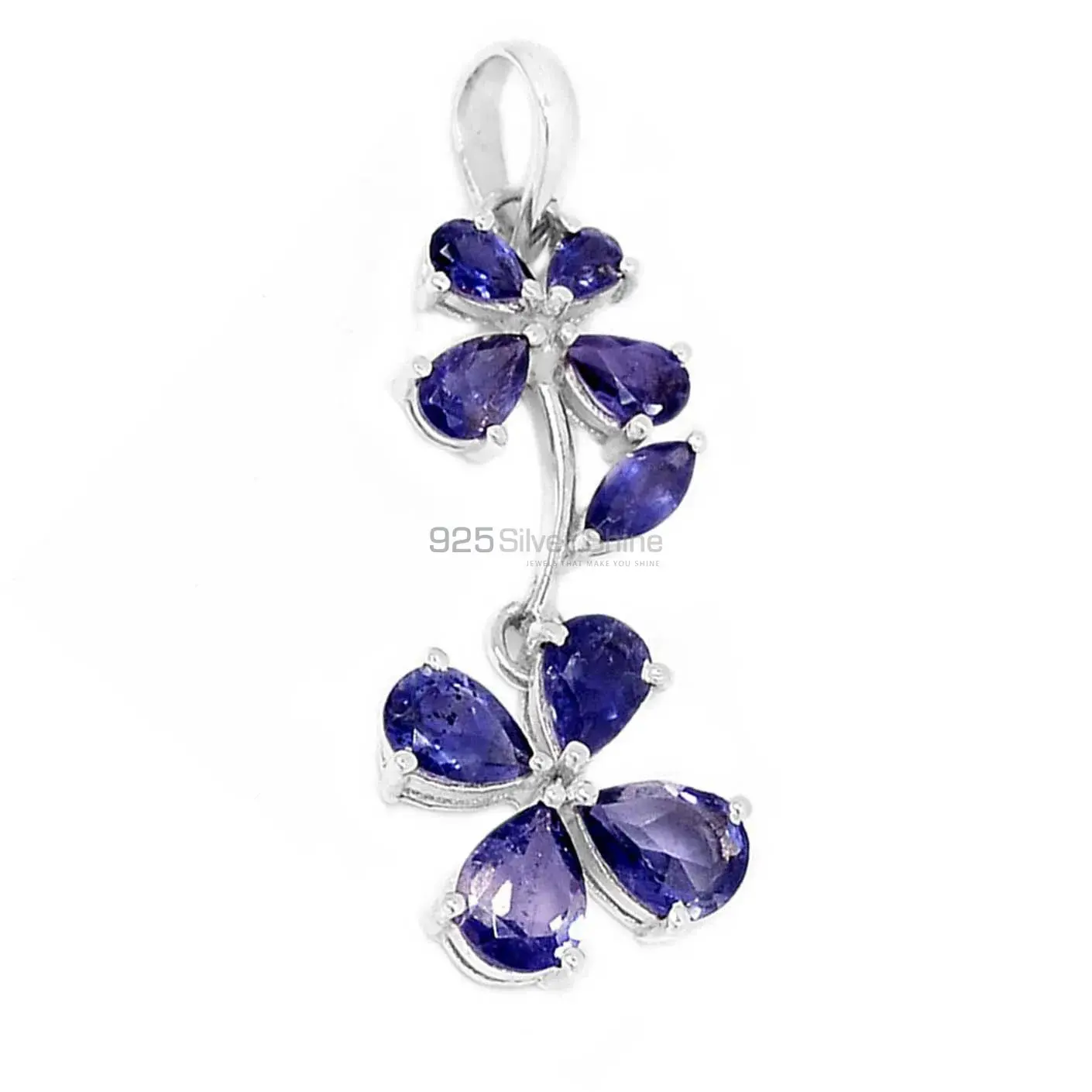 Best Quality Iolite Gemstone Pendants Suppliers In 925 Fine Silver Jewelry 925SP296-2_1