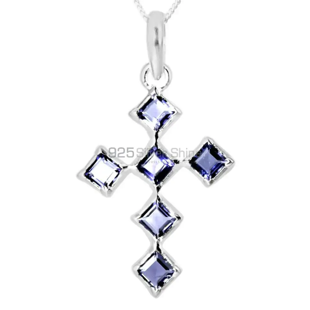 Best Quality Iolite Gemstone Pendants Wholesaler In Fine Sterling Silver Jewelry 925SP228-2