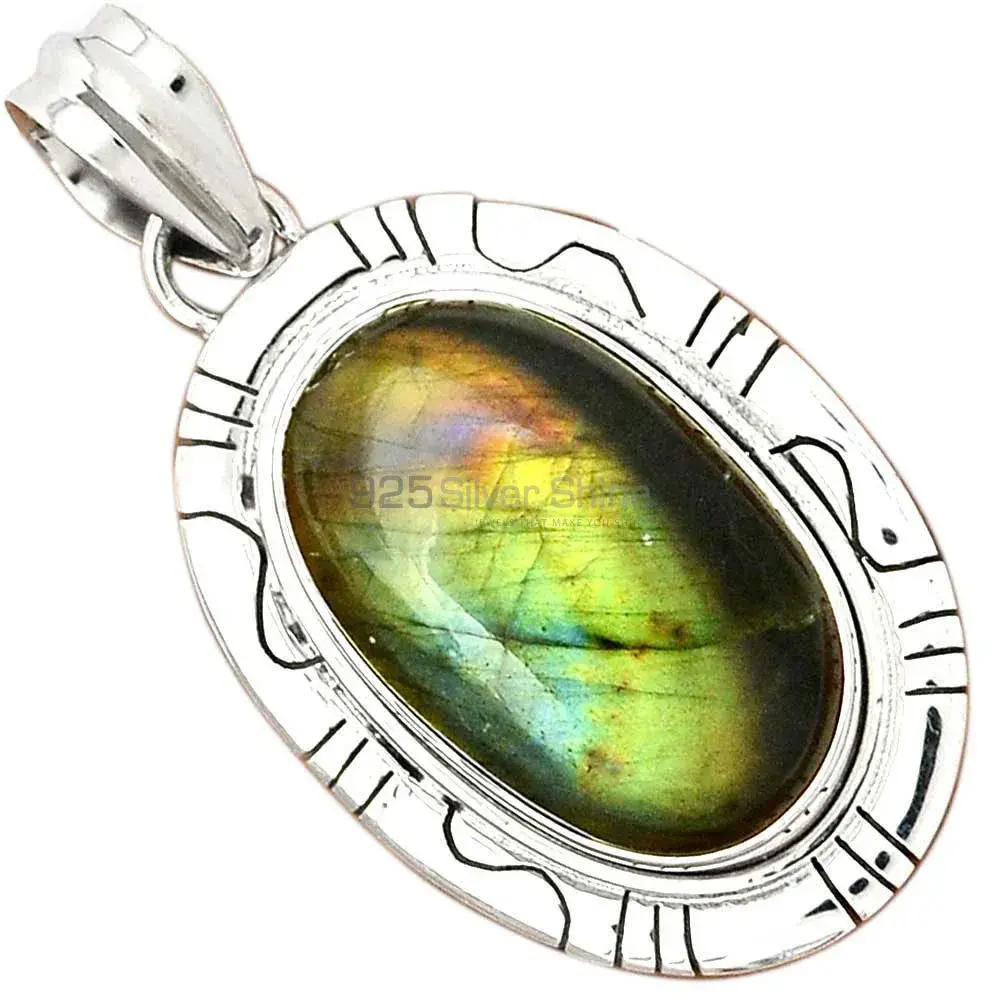 Best Quality Labradorite Gemstone Pendants Suppliers In 925 Fine Silver Jewelry 925SP40-3