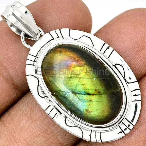 Labradorite Gemstone Pendants In 925 Fine Silver Jewelry 925SP40-3_1