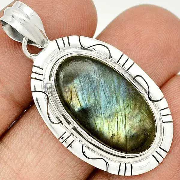 Best Quality Labradorite Gemstone Pendants Suppliers In 925 Fine Silver Jewelry 925SP40-3_1