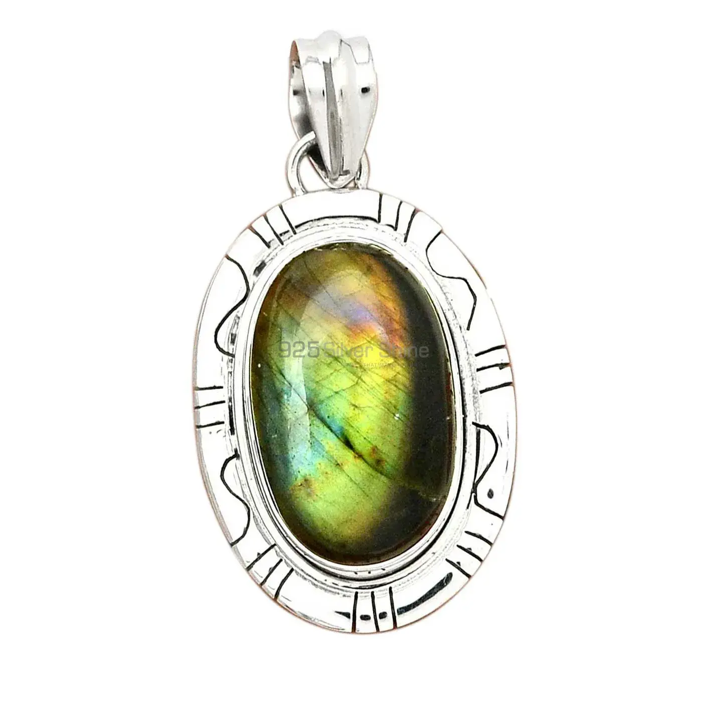 Labradorite Gemstone Pendants In 925 Fine Silver Jewelry 925SP40-3_4