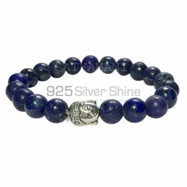 Best Quality Loose Lapis Lazuli Gemstone Beads Bracelets 925BB169