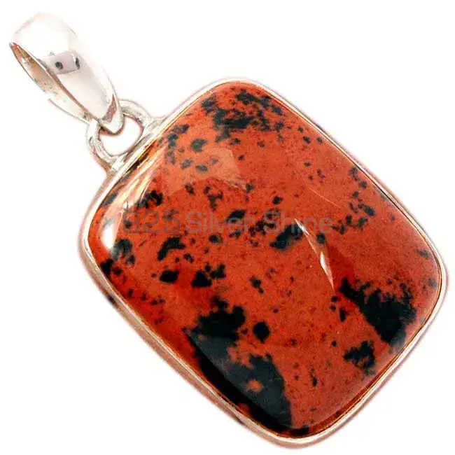 Mahogany Gemstone Handmade Pendants In Solid Sterling Silver Jewelry 925SP135_0