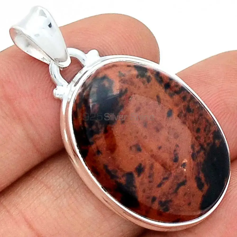 Mahogany Gemstone Handmade Pendants In Solid Sterling Silver Jewelry 925SP135_1