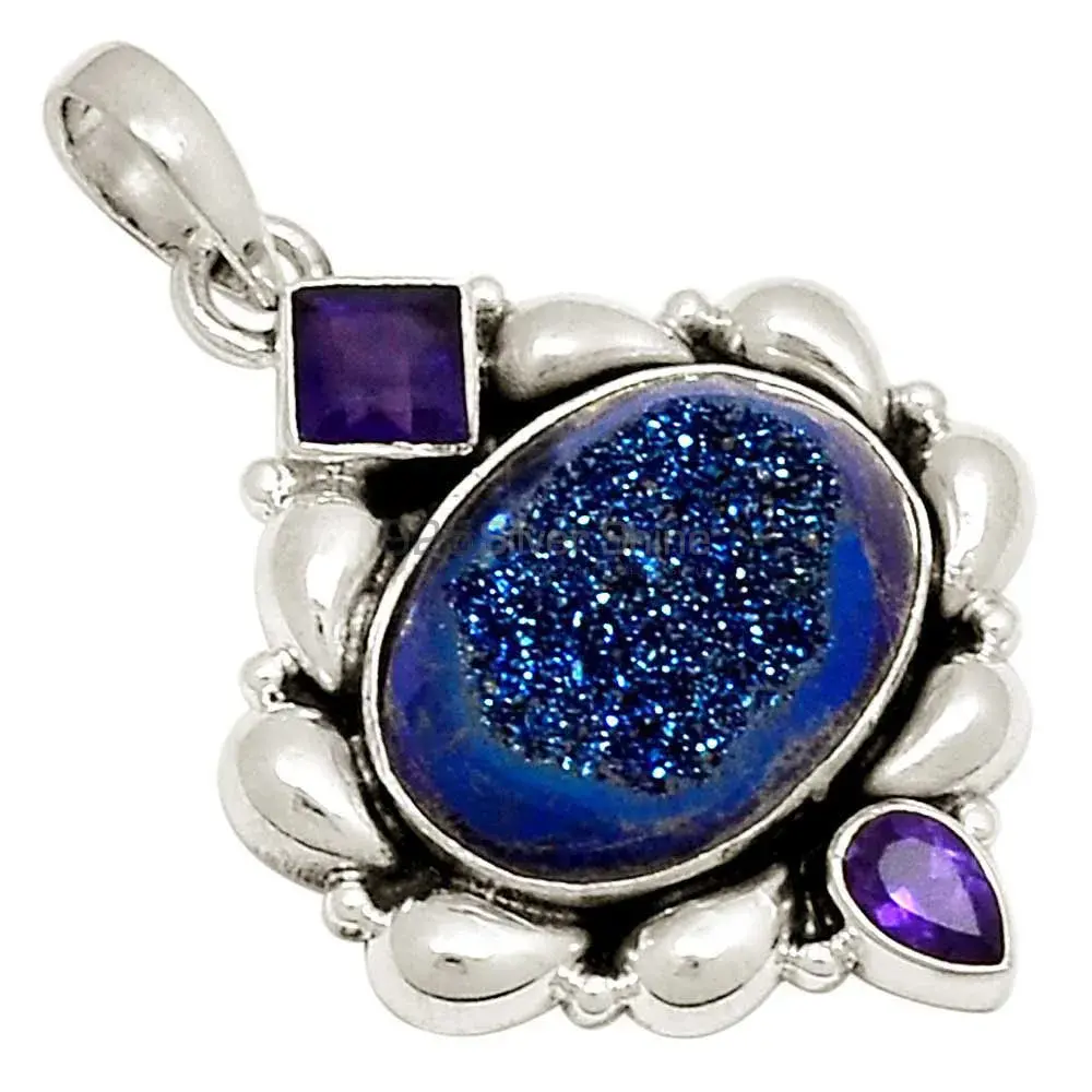 Best Quality Multi Gemstone Handmade Pendants In 925 Sterling Silver Jewelry 925SP119-2