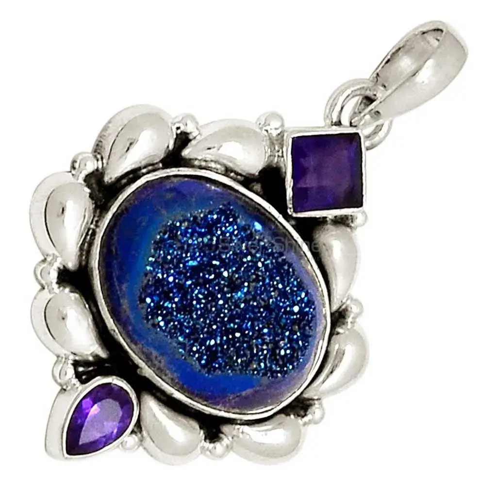 Multi Gemstone Handmade Pendants In 925 Sterling Silver Jewelry 925SP119-2_2