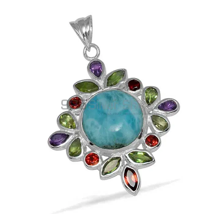 Multi Gemstone Handmade Pendants In 925 Sterling Silver Jewelry 925SP1451_1