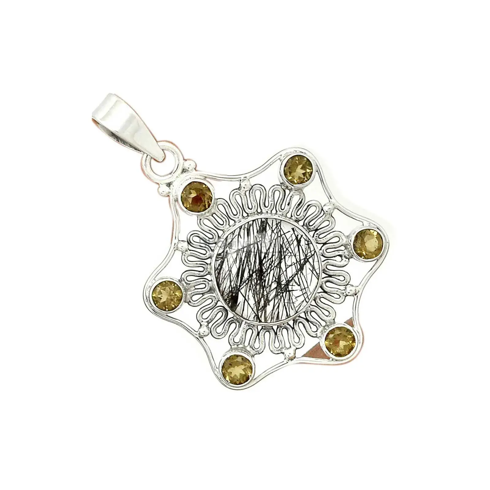 Best Quality Multi Gemstone Handmade Pendants In 925 Sterling Silver Jewelry 925SP15-1