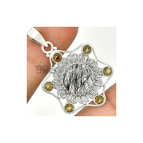 Multi Gemstone Handmade Pendants In 925 Sterling Silver Jewelry 925SP15-1_1
