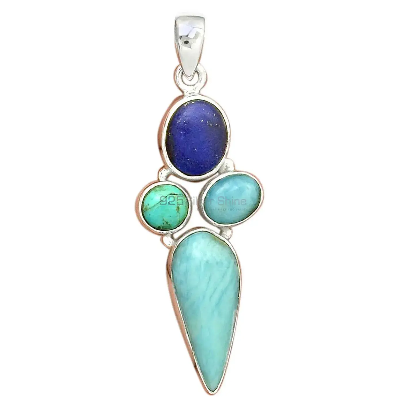 Multi Gemstone Handmade Pendants In Solid Sterling Silver Jewelry 925SP071-1_2