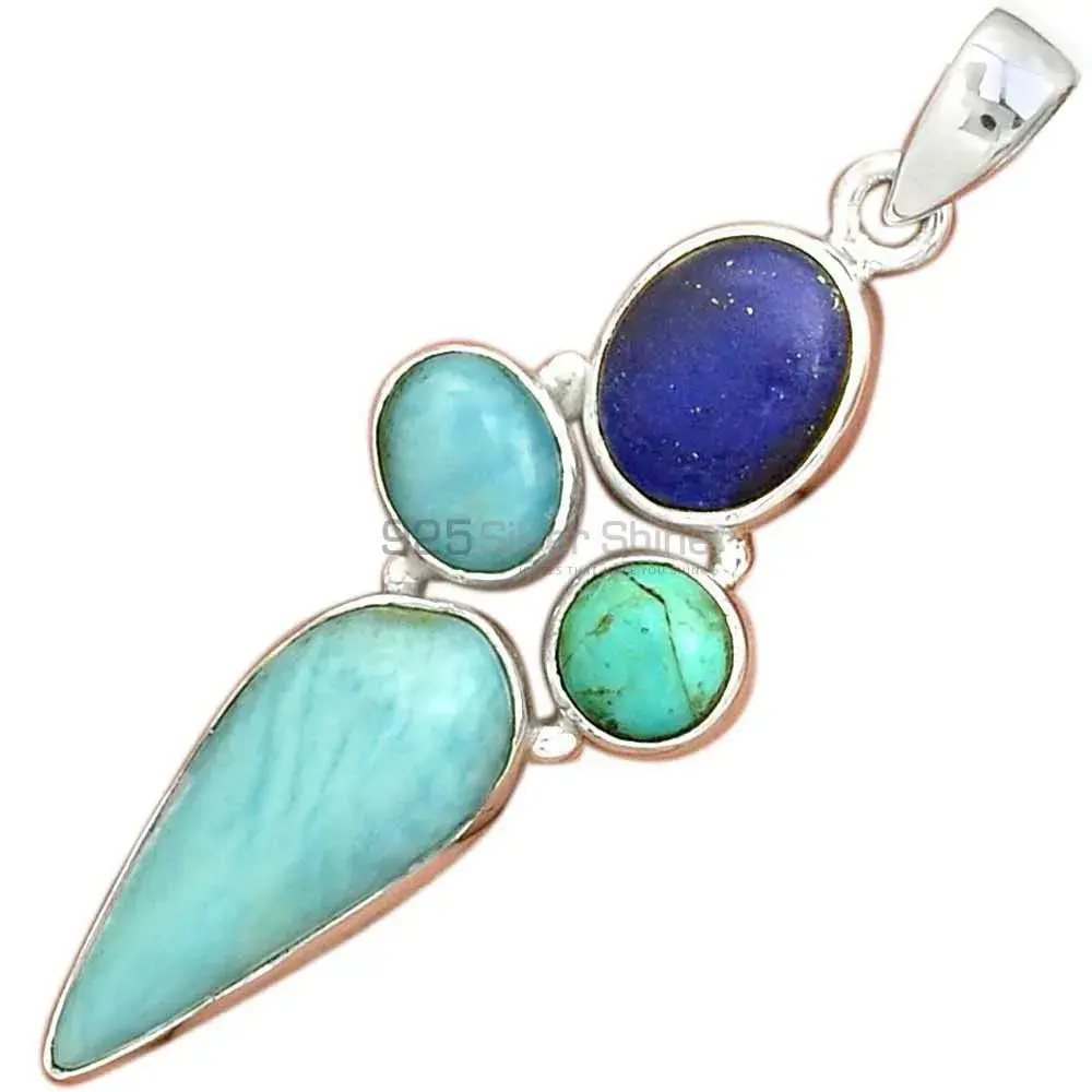 Multi Gemstone Handmade Pendants In Solid Sterling Silver Jewelry 925SP071-1_3