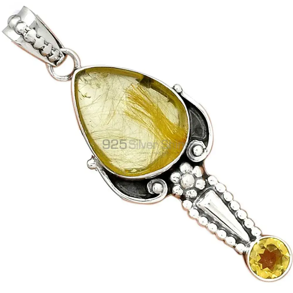 Multi Gemstone Handmade Pendants In Solid Sterling Silver Jewelry 925SP081-6_0
