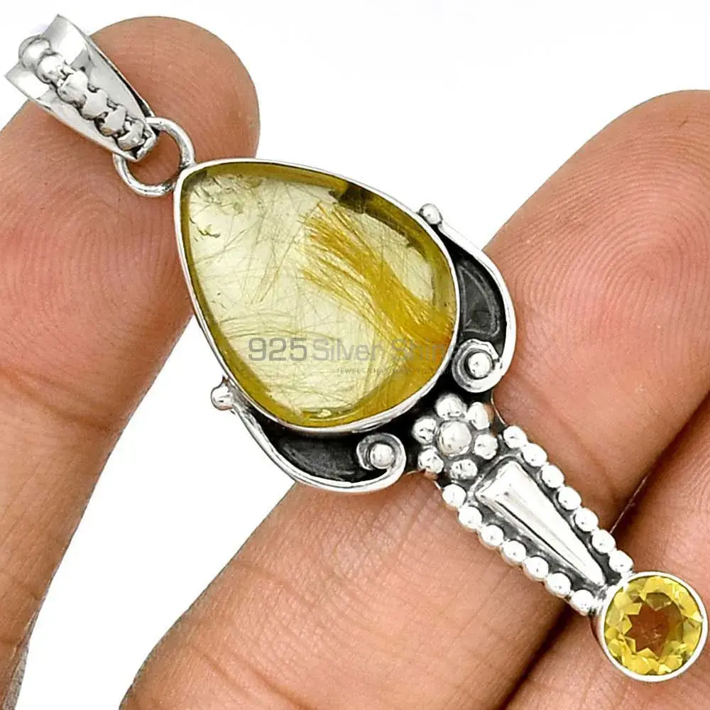 Multi Gemstone Handmade Pendants In Solid Sterling Silver Jewelry 925SP081-6_1