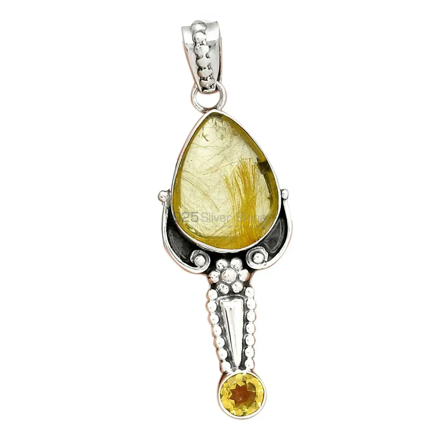 Multi Gemstone Handmade Pendants In Solid Sterling Silver Jewelry 925SP081-6_2
