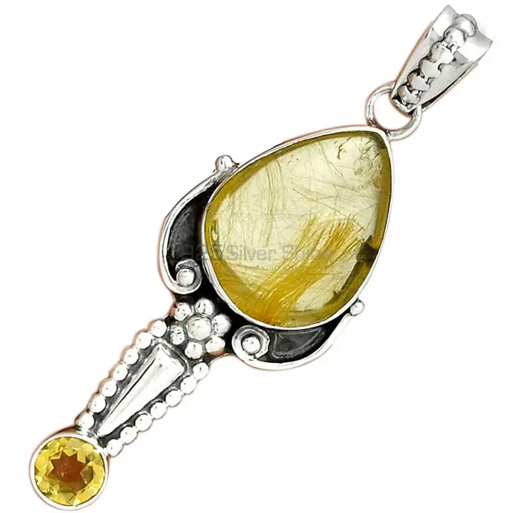 Multi Gemstone Handmade Pendants In Solid Sterling Silver Jewelry 925SP081-6_3