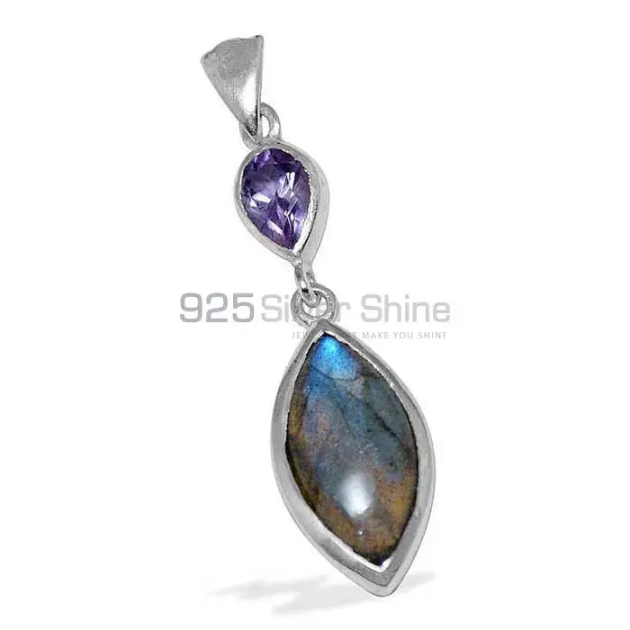 Multi Gemstone Handmade Pendants In Solid Sterling Silver Jewelry 925SP1507_1