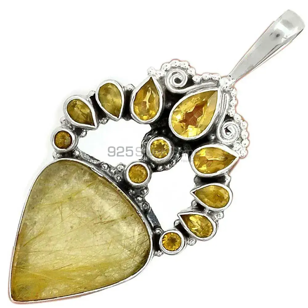 Best Quality Multi Gemstone Handmade Pendants In Solid Sterling Silver Jewelry 925SP56-2