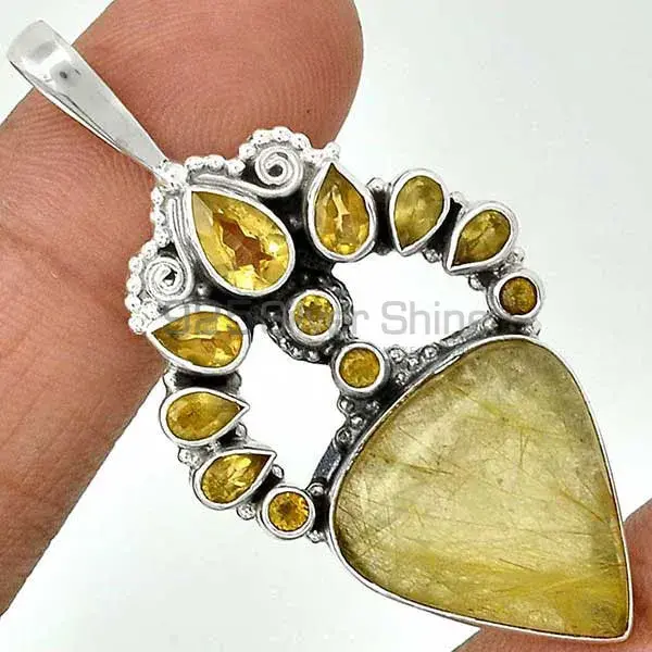 Multi Gemstone Handmade Pendants In Solid Sterling Silver Jewelry 925SP56-2_1