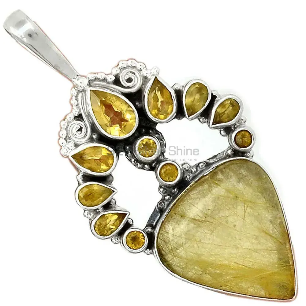 Best Quality Multi Gemstone Handmade Pendants In Solid Sterling Silver Jewelry 925SP56-2_1