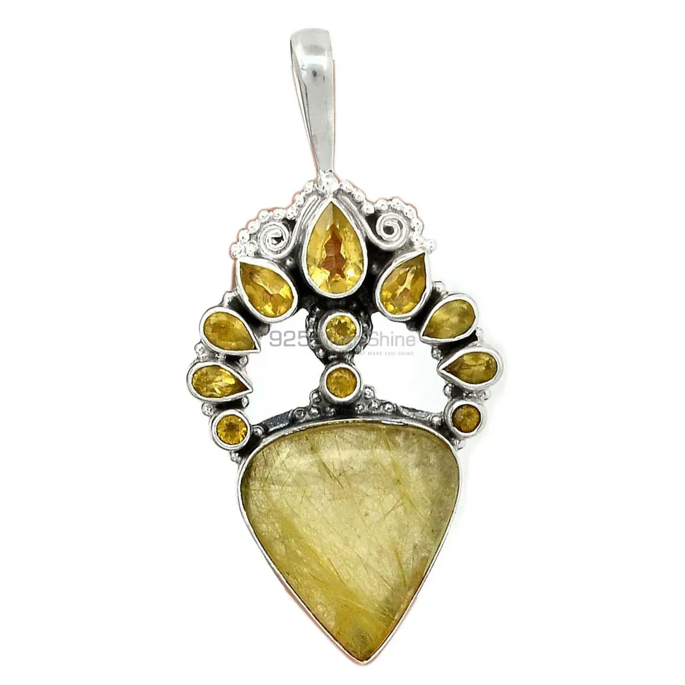 Best Quality Multi Gemstone Handmade Pendants In Solid Sterling Silver Jewelry 925SP56-2_2