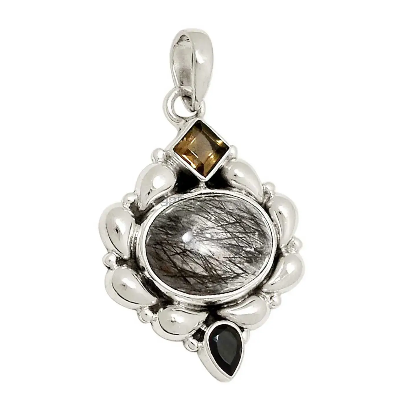 Best Quality Multi Gemstone Pendants Suppliers In 925 Fine Silver Jewelry 925SP119-1_0