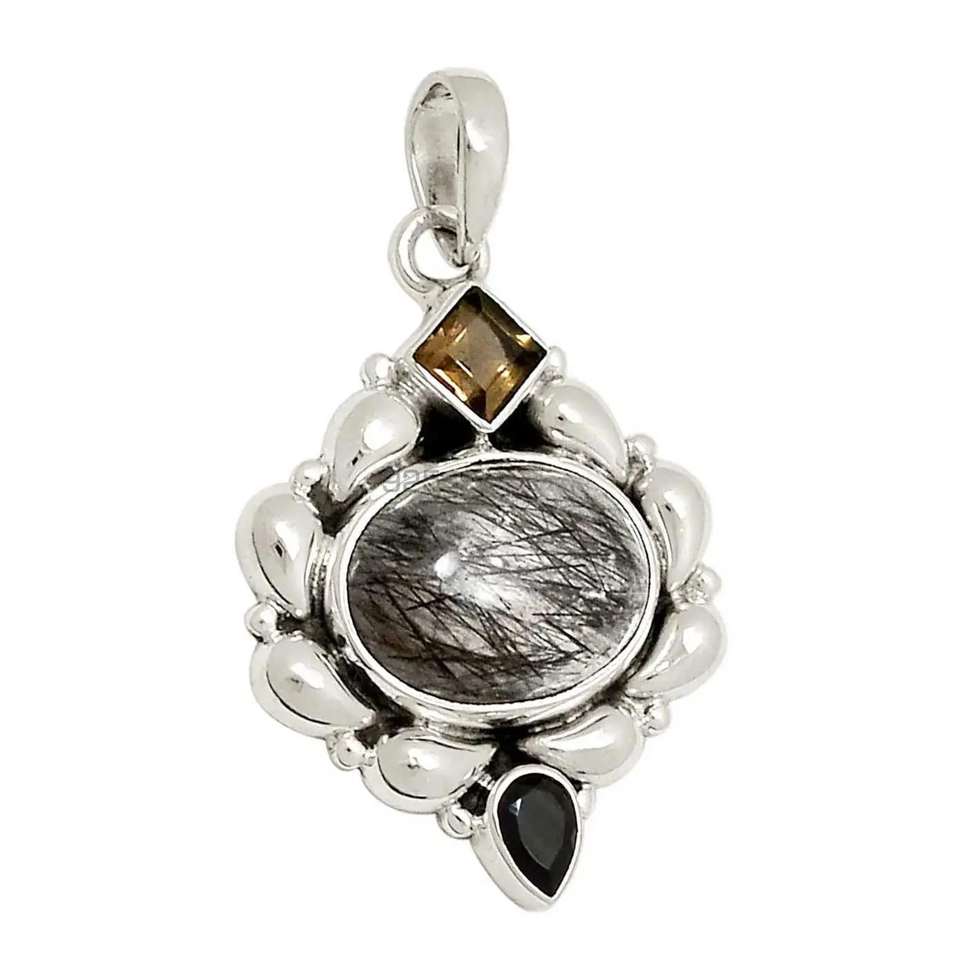 Multi Gemstone Pendants In 925 Fine Silver Jewelry 925SP119-1_1