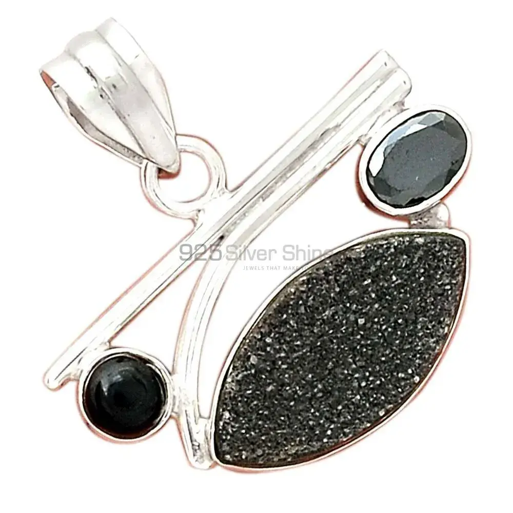 Multi Gemstone Pendants In 925 Fine Silver Jewelry 925SP14-2_0