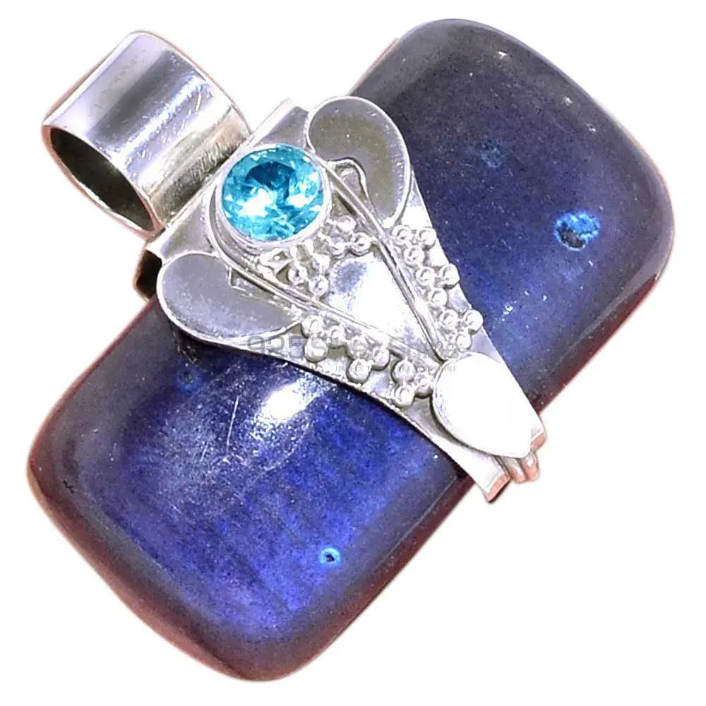 Best Quality Multi Gemstone Pendants Wholesaler In Fine Sterling Silver Jewelry 925SP072-1