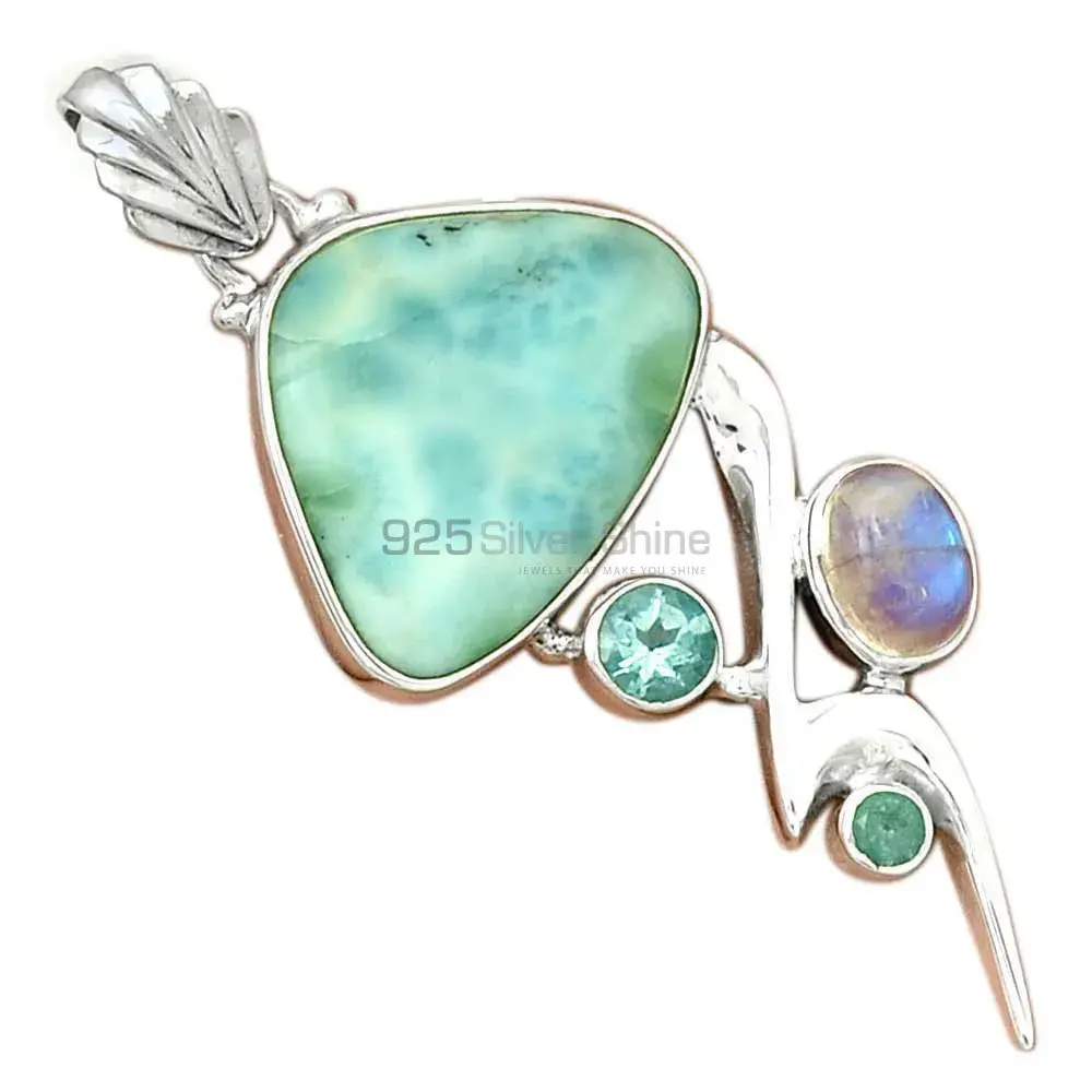 Best Quality Multi Gemstone Pendants Wholesaler In Fine Sterling Silver Jewelry 925SP093-1