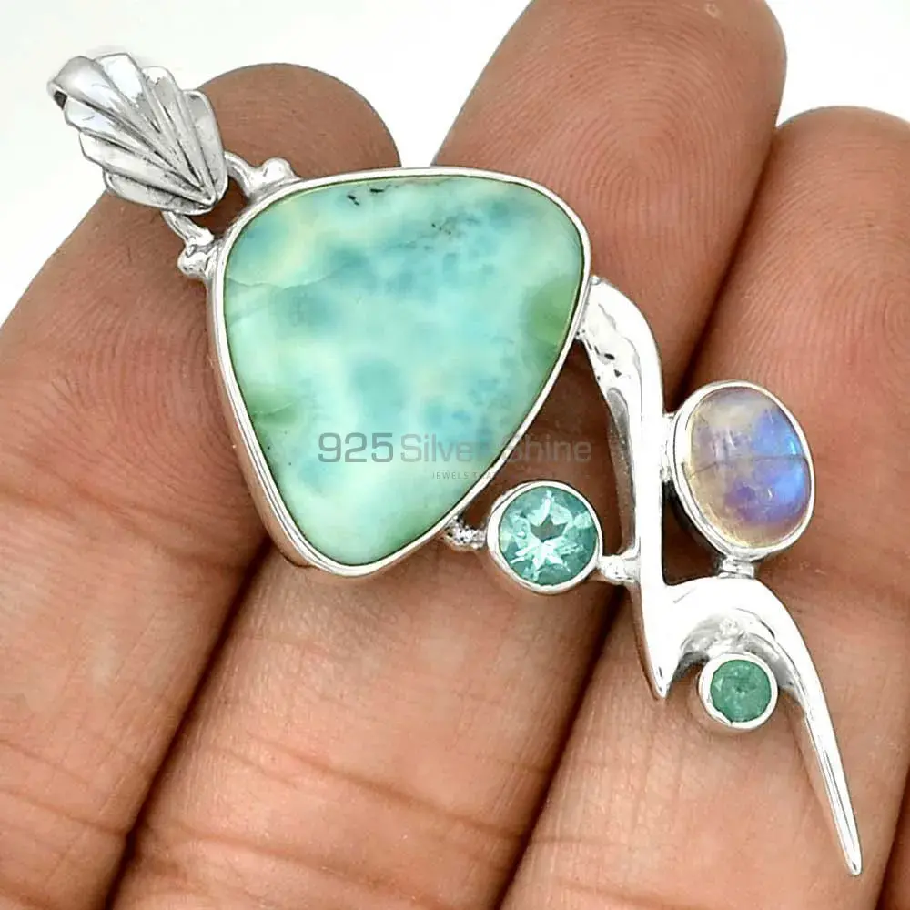 Multi Gemstone Pendants In Fine Sterling Silver Jewelry 925SP093-1_1