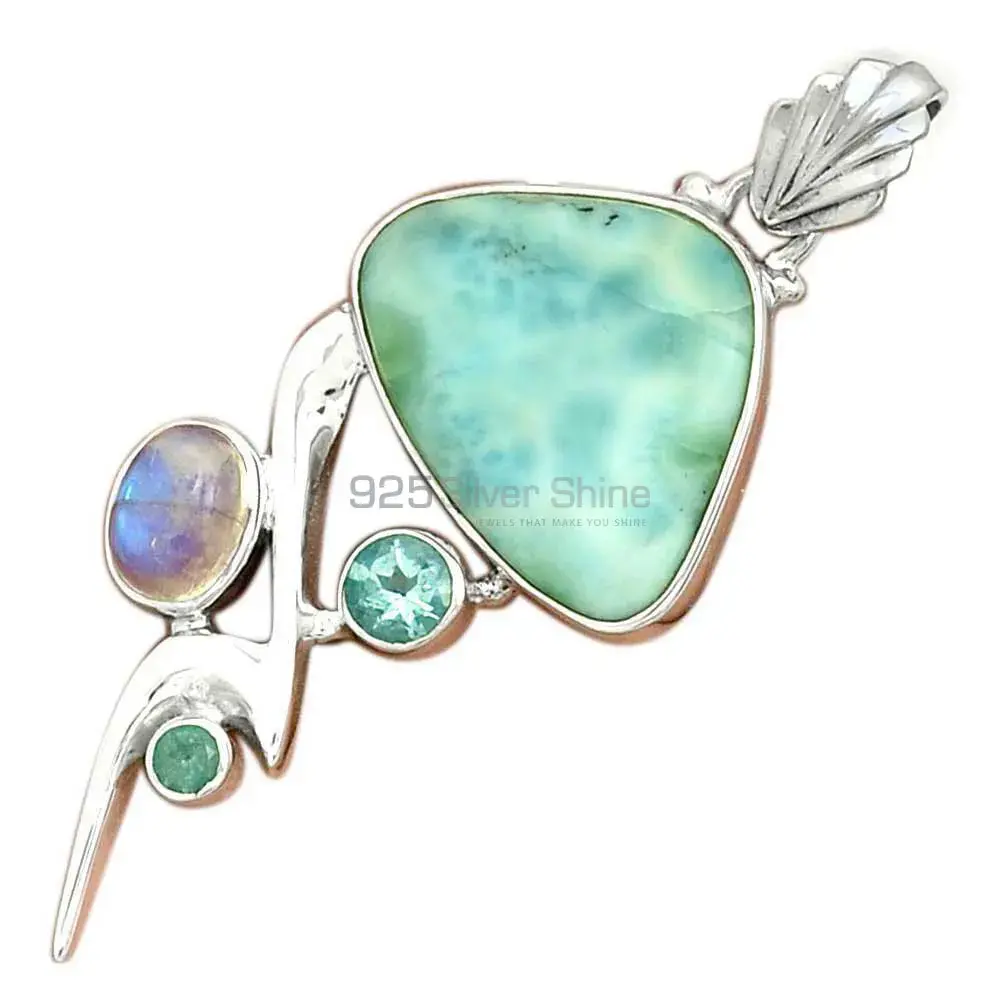 Multi Gemstone Pendants In Fine Sterling Silver Jewelry 925SP093-1_3