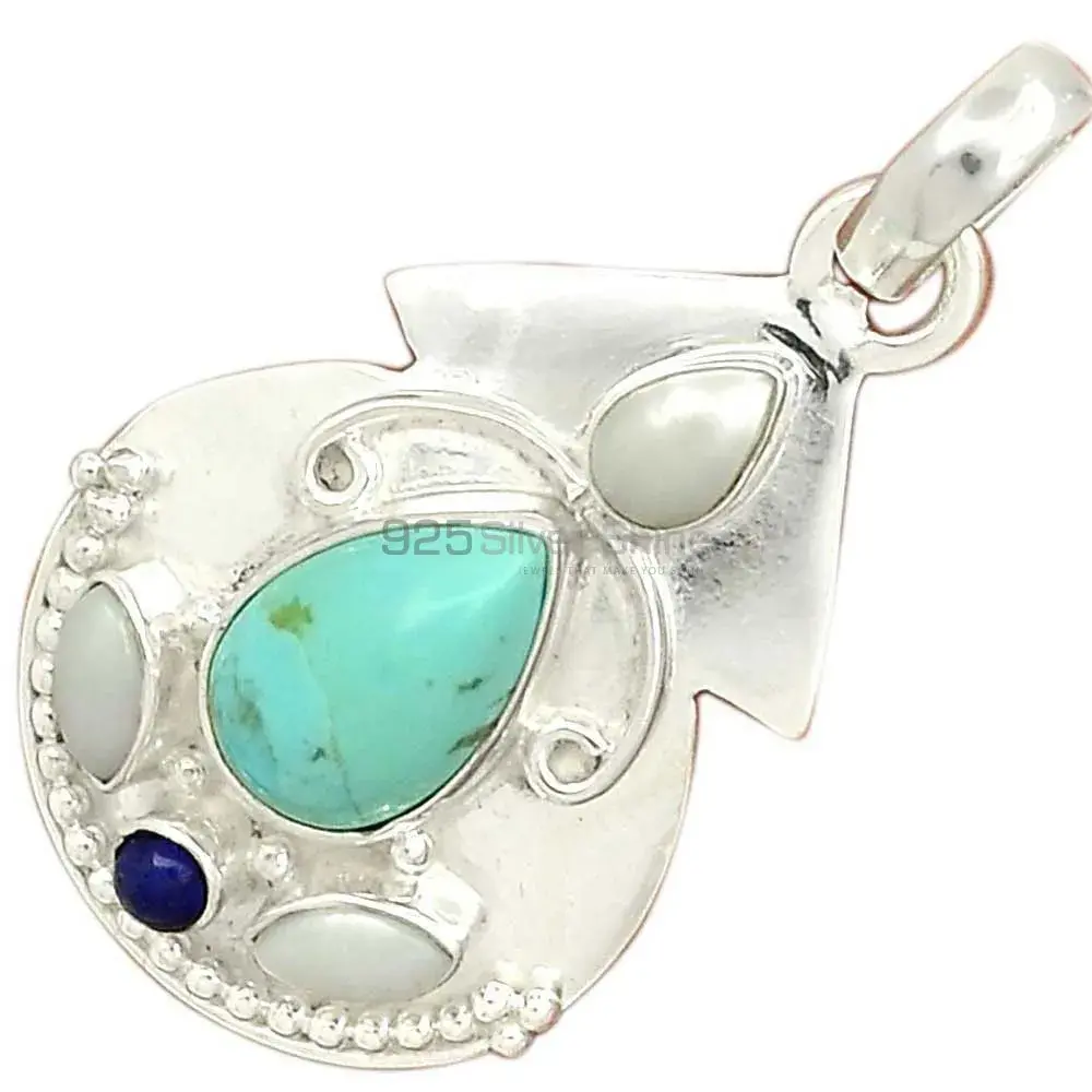 Best Quality Multi Gemstone Pendants Wholesaler In Fine Sterling Silver Jewelry 925SP58-3